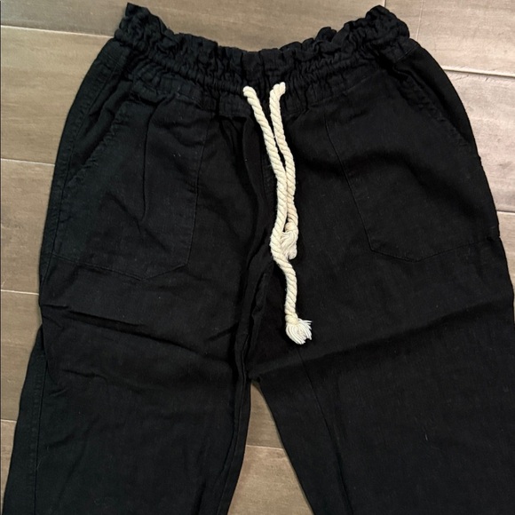 Roxy Flax Linen/ Viscous Blend Drawstring Pants SZ Small - Picture 2 of 6